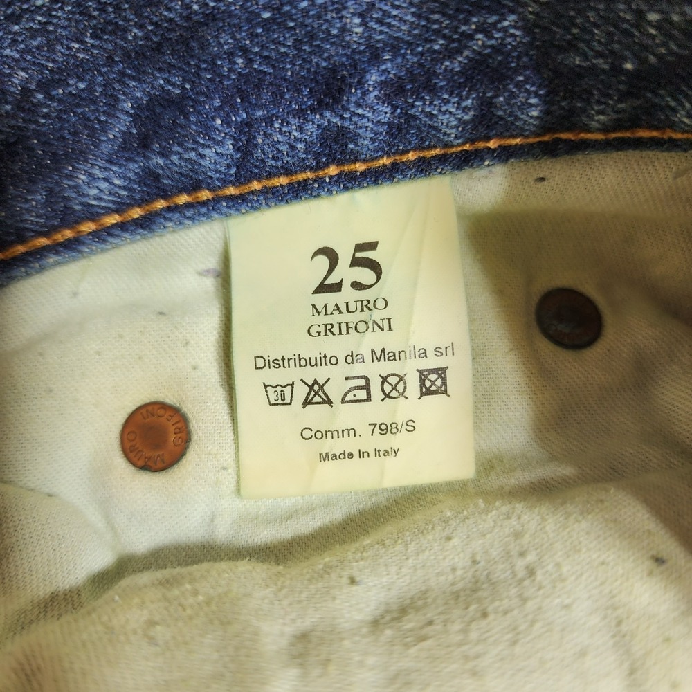 Mauro Grifoni Supervintage Low Rise Distressed Jeans Size 25 Fits 29 Italy Denim - Picture 7 of 11